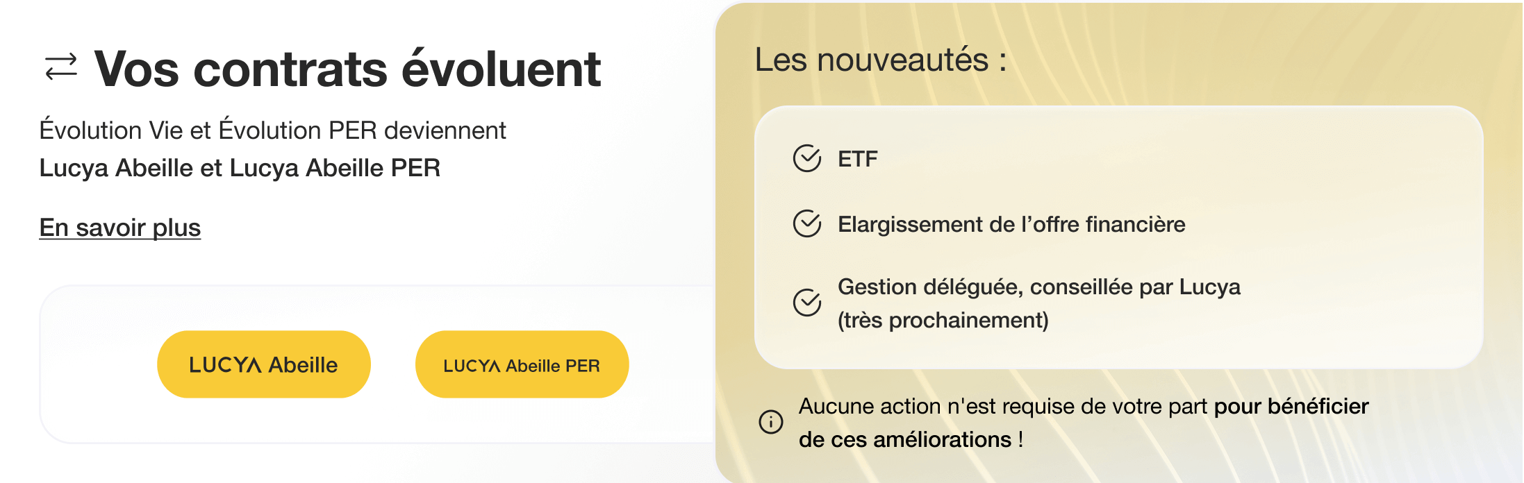 Assurance vie en ligne :Nouveaux : Lucya Abeille et Lucya Abeille PER